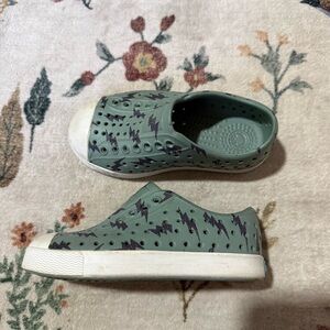 Native Toddler's Girl Jefferson Print Sneakers Green/White/Onyx C8